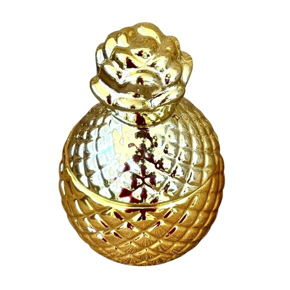 Gold Pineapple Jar Tropical Scented Candle By West Emory 1.76 Oz - Picture 4 of 9
